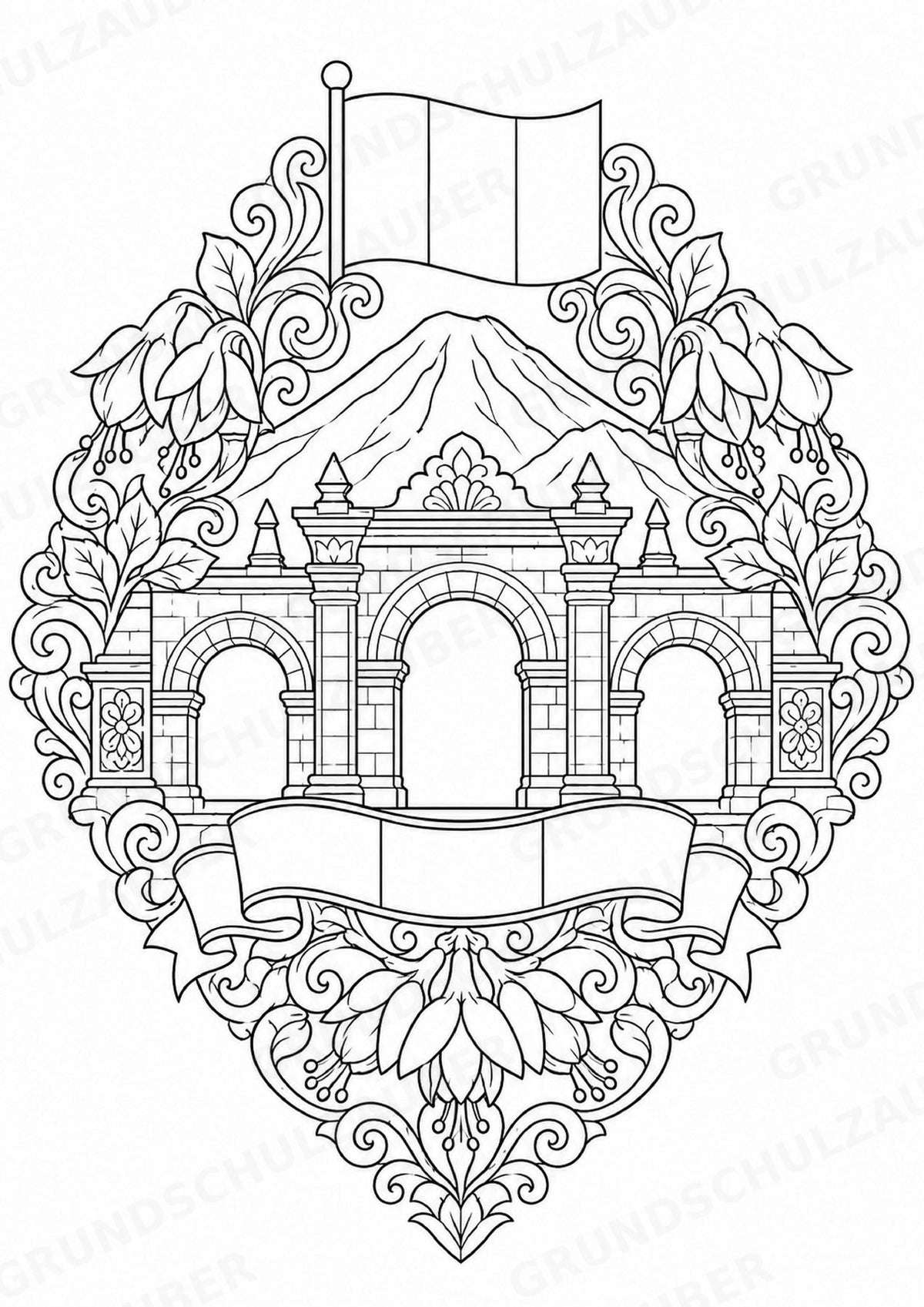 Peru Mandalas Ausmalbilder – Länder und Kulturen – 15 Malvorlagen – Materialseite 11