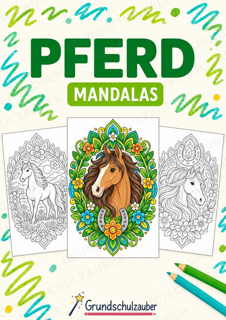 Pferd Mandalas Ausmalbilder – Tiere – 15 Malvorlagen – Cover