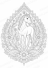 Pferd Mandalas Ausmalbilder – Tiere – 15 Malvorlagen – Materialseite 2