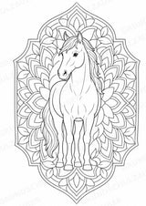 Pferd Mandalas Ausmalbilder – Tiere – 15 Malvorlagen – Materialseite 5
