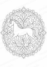 Pferd Mandalas Ausmalbilder – Tiere – 15 Malvorlagen – Materialseite 6