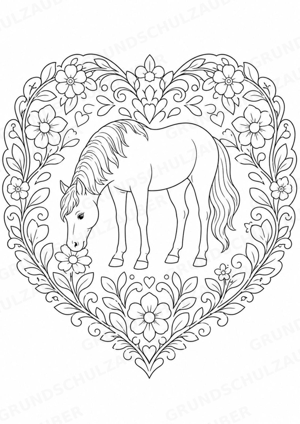 Pferd Mandalas Ausmalbilder – Tiere – 15 Malvorlagen – Materialseite 8