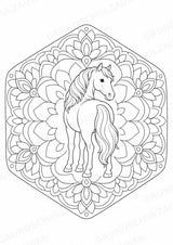 Pferd Mandalas Ausmalbilder – Tiere – 15 Malvorlagen – Materialseite 11