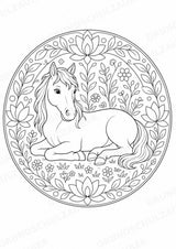 Pferd Mandalas Ausmalbilder – Tiere – 15 Malvorlagen – Materialseite 12
