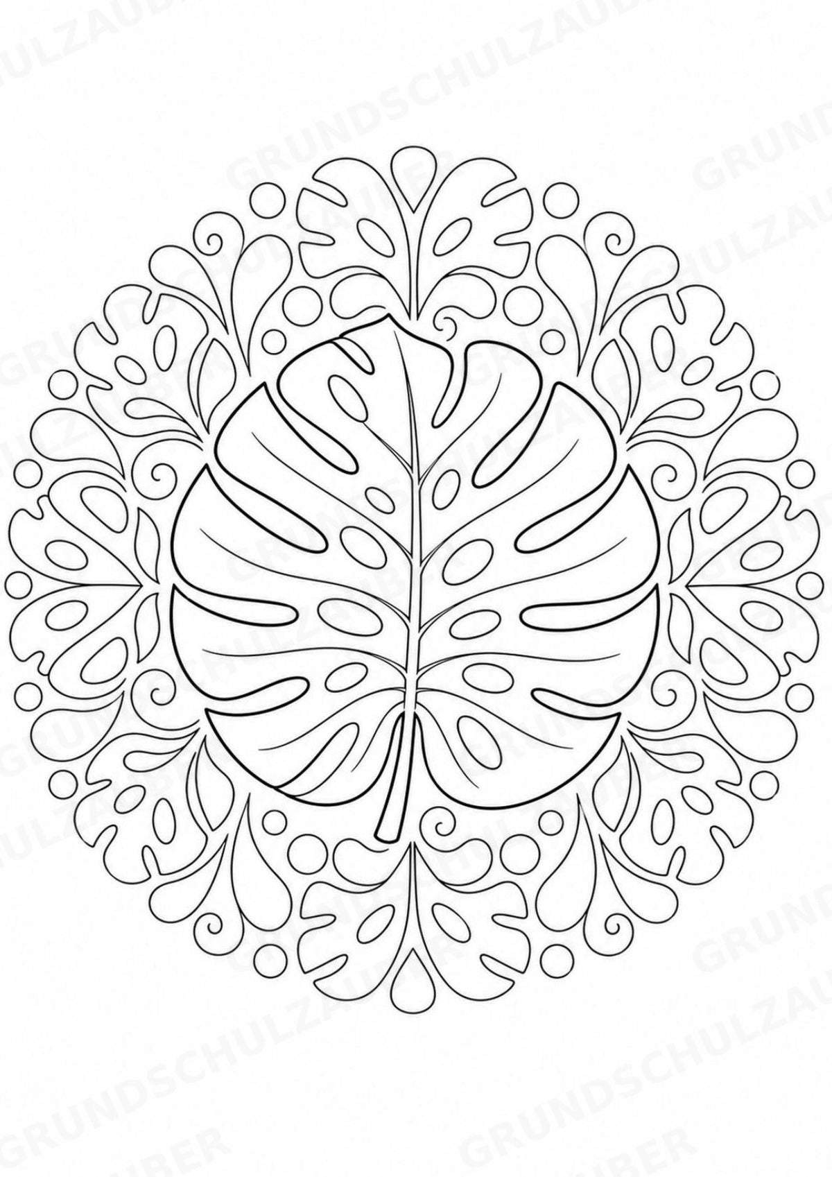 Pflanzen Mandalas Ausmalbilder – Natur und Pflanzen – 15 Malvorlagen – Materialseite 2