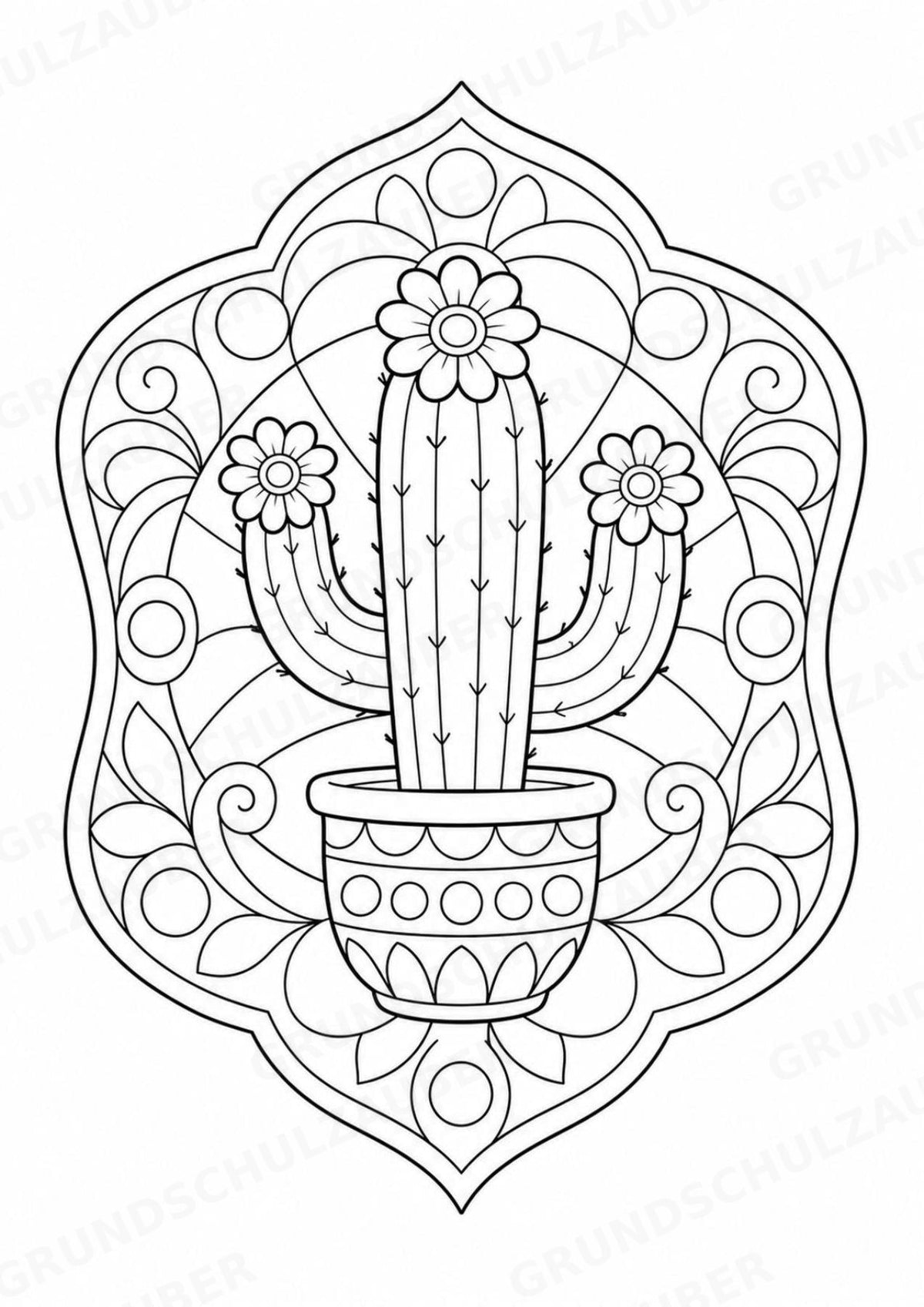 Pflanzen Mandalas Ausmalbilder – Natur und Pflanzen – 15 Malvorlagen – Materialseite 3