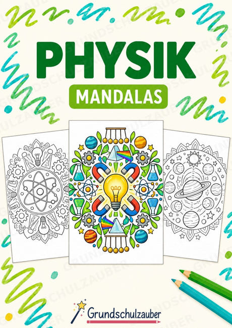 Physik Mandalas Ausmalbilder – Allgemeine Themen – 15 Malvorlagen – Cover