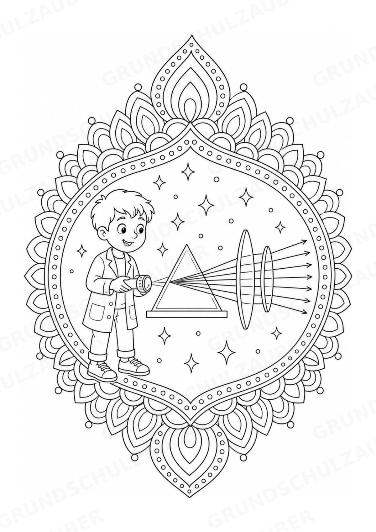 Physik Mandalas Ausmalbilder – Allgemeine Themen – 15 Malvorlagen – Materialseite 4