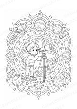 Physik Mandalas Ausmalbilder – Allgemeine Themen – 15 Malvorlagen – Materialseite 10