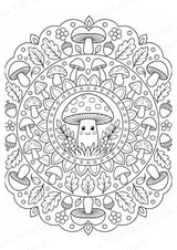 Pilze Mandalas Ausmalbilder – Natur und Pflanzen – 15 Malvorlagen – Materialseite 2