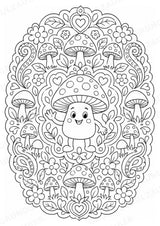 Pilze Mandalas Ausmalbilder – Natur und Pflanzen – 15 Malvorlagen – Materialseite 4