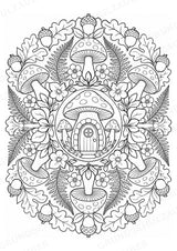 Pilze Mandalas Ausmalbilder – Natur und Pflanzen – 15 Malvorlagen – Materialseite 9