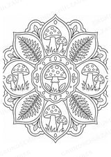 Pilze Mandalas Ausmalbilder – Natur und Pflanzen – 15 Malvorlagen – Materialseite 11
