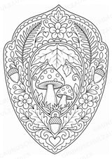 Pilze Mandalas Ausmalbilder – Natur und Pflanzen – 15 Malvorlagen – Materialseite 12