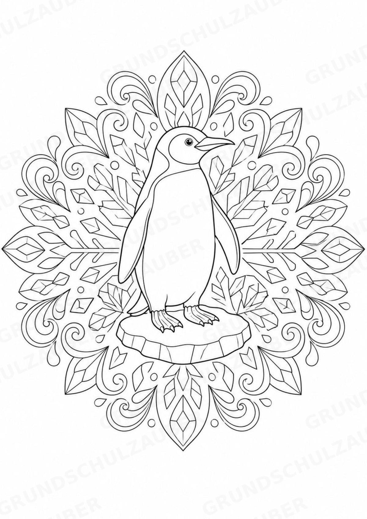 Pinguin Mandalas Ausmalbilder – Tiere – 15 Malvorlagen – Materialseite 2