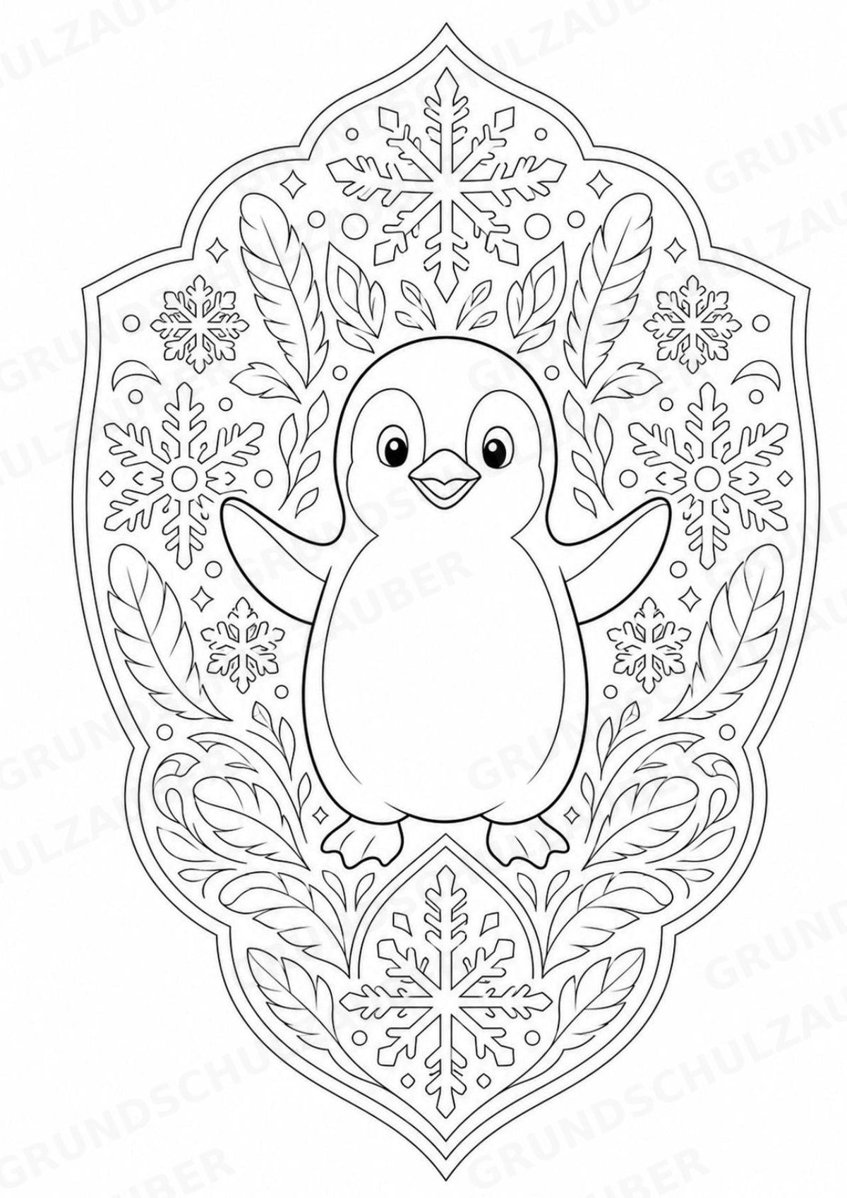 Pinguin Mandalas Ausmalbilder – Tiere – 15 Malvorlagen – Materialseite 6