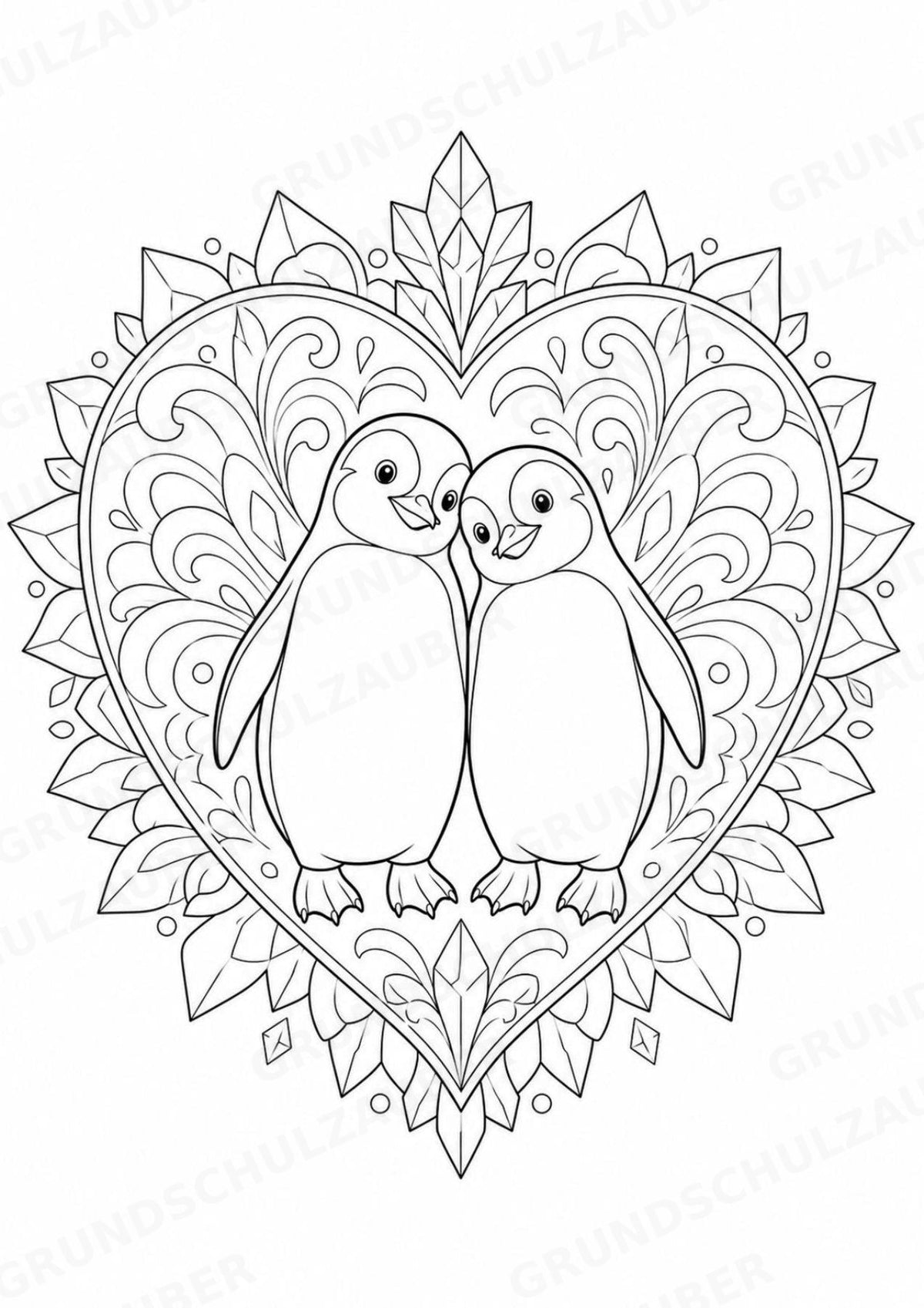Pinguin Mandalas Ausmalbilder – Tiere – 15 Malvorlagen – Materialseite 8