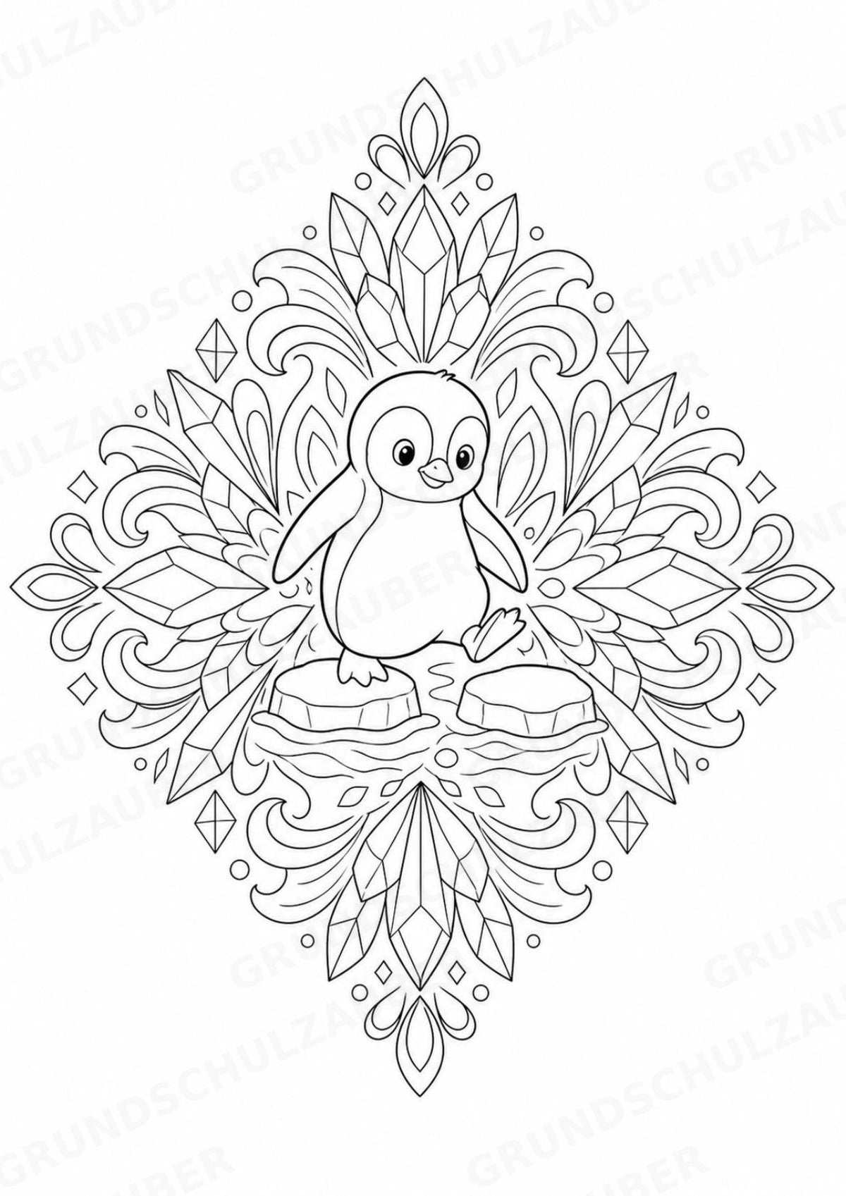 Pinguin Mandalas Ausmalbilder – Tiere – 15 Malvorlagen – Materialseite 10