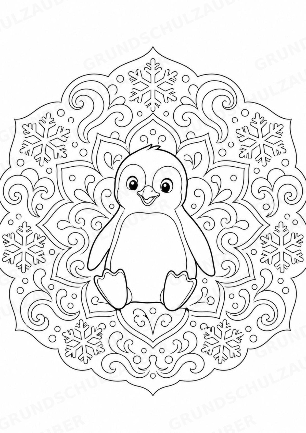 Pinguin Mandalas Ausmalbilder – Tiere – 15 Malvorlagen – Materialseite 11