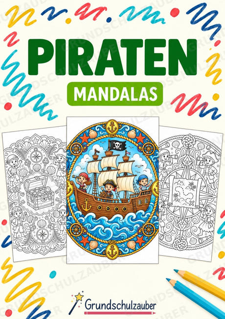 Piraten Mandalas Ausmalbilder – Märchen – 15 Malvorlagen – Cover