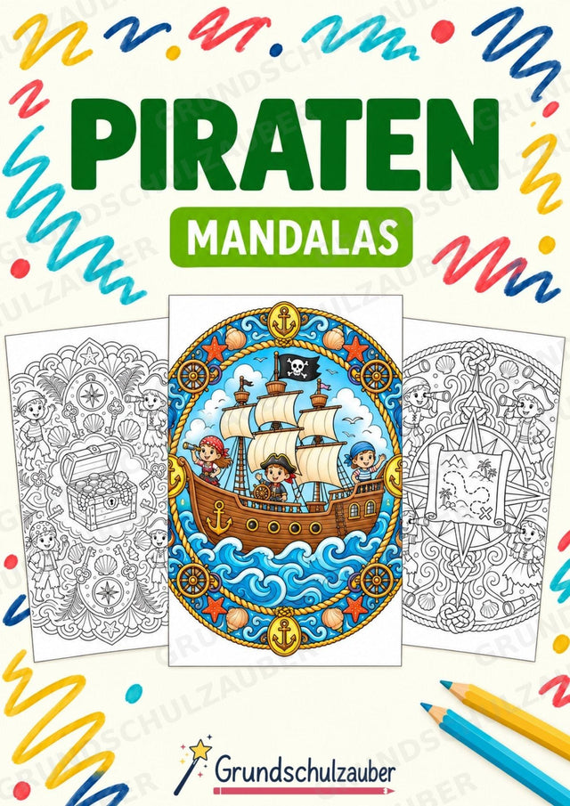 Piraten Mandalas Ausmalbilder – Märchen – 15 Malvorlagen – Cover