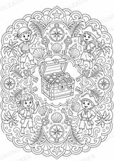 Piraten Mandalas Ausmalbilder – Märchen – 15 Malvorlagen – Materialseite 3