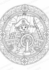 Piraten Mandalas Ausmalbilder – Märchen – 15 Malvorlagen – Materialseite 9