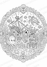 Piraten Mandalas Ausmalbilder – Märchen – 15 Malvorlagen – Materialseite 11