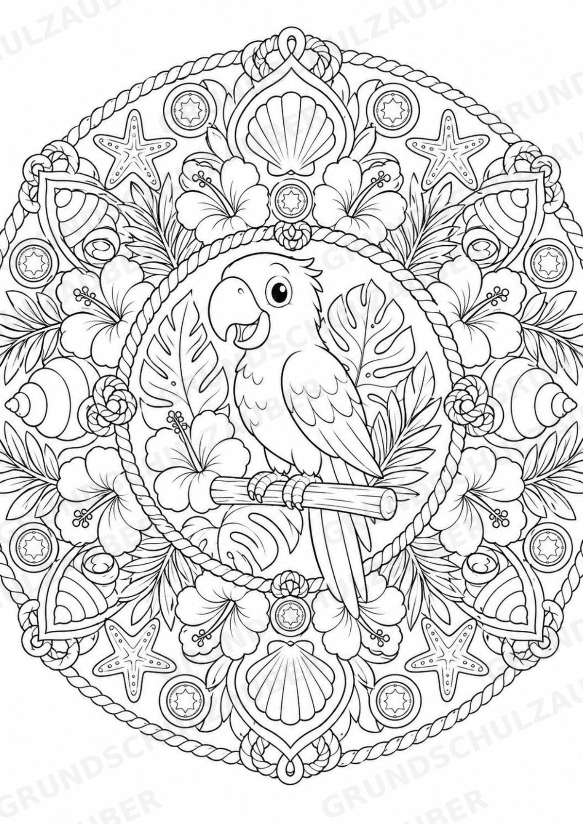 Piraten Mandalas Ausmalbilder – Märchen – 15 Malvorlagen – Materialseite 12