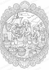 Piraten Mandalas Ausmalbilder – Märchen – 15 Malvorlagen – Materialseite 13