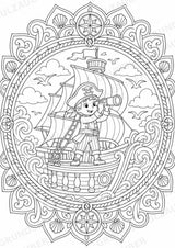 Piraten Mandalas Ausmalbilder – Märchen – 15 Malvorlagen – Materialseite 15