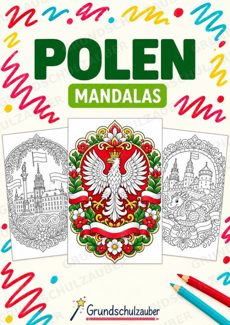Polen Mandalas Ausmalbilder – Länder und Kulturen – 15 Malvorlagen – Cover