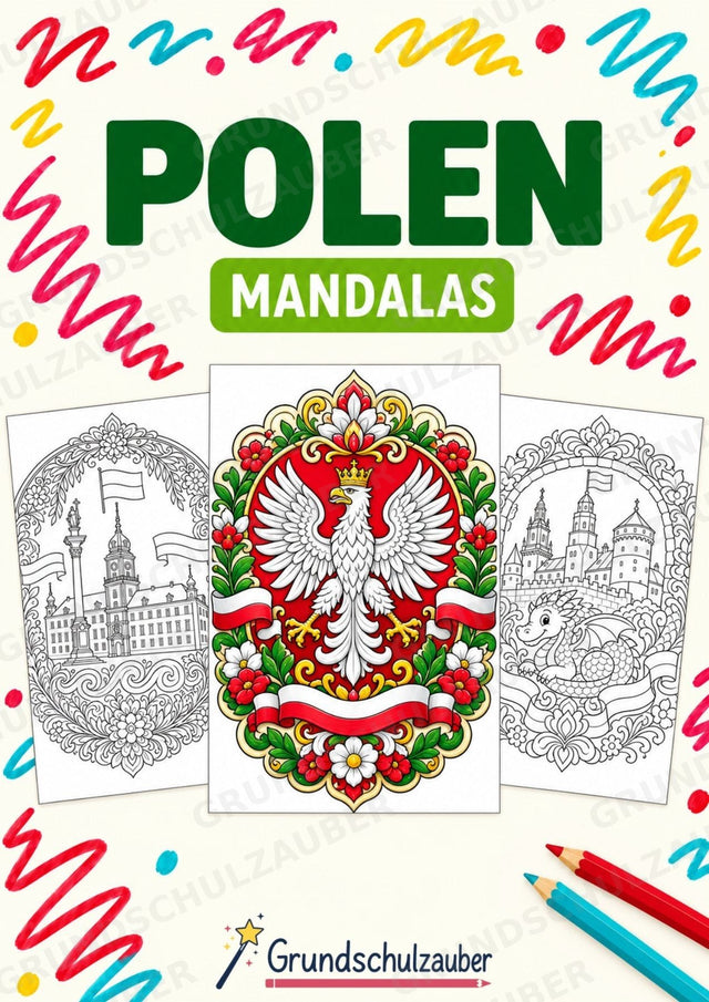 Polen Mandalas Ausmalbilder – Länder und Kulturen – 15 Malvorlagen – Cover