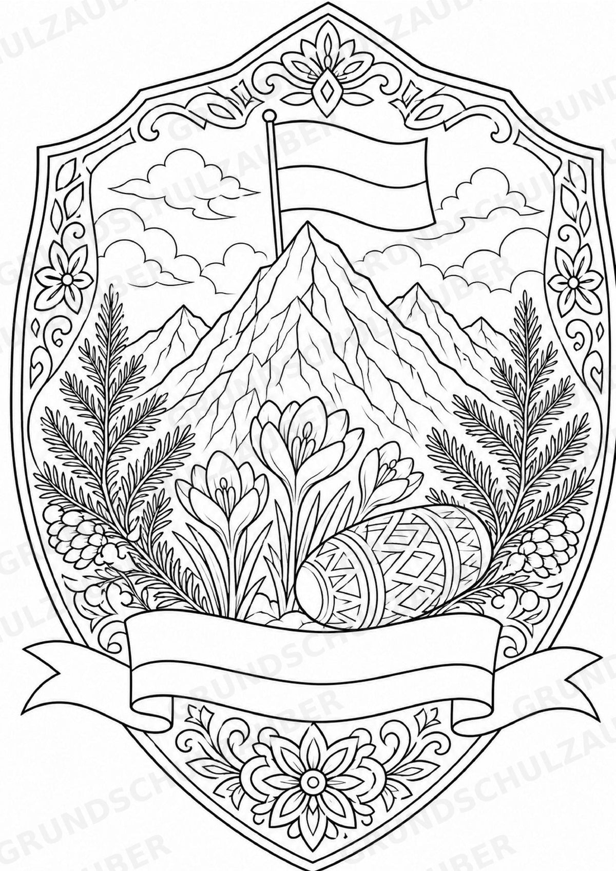 Polen Mandalas Ausmalbilder – Länder und Kulturen – 15 Malvorlagen – Materialseite 11