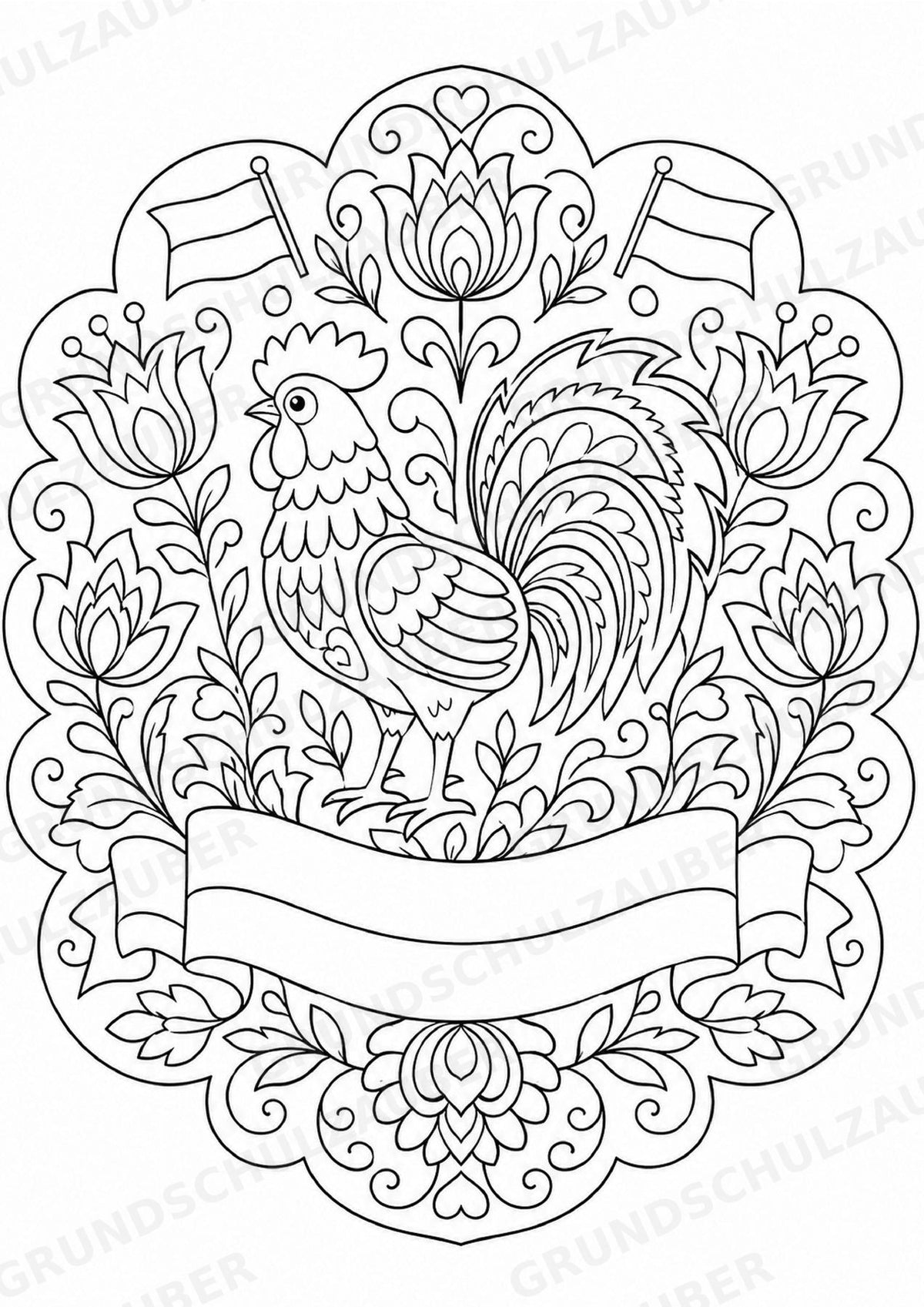 Polen Mandalas Ausmalbilder – Länder und Kulturen – 15 Malvorlagen – Materialseite 14