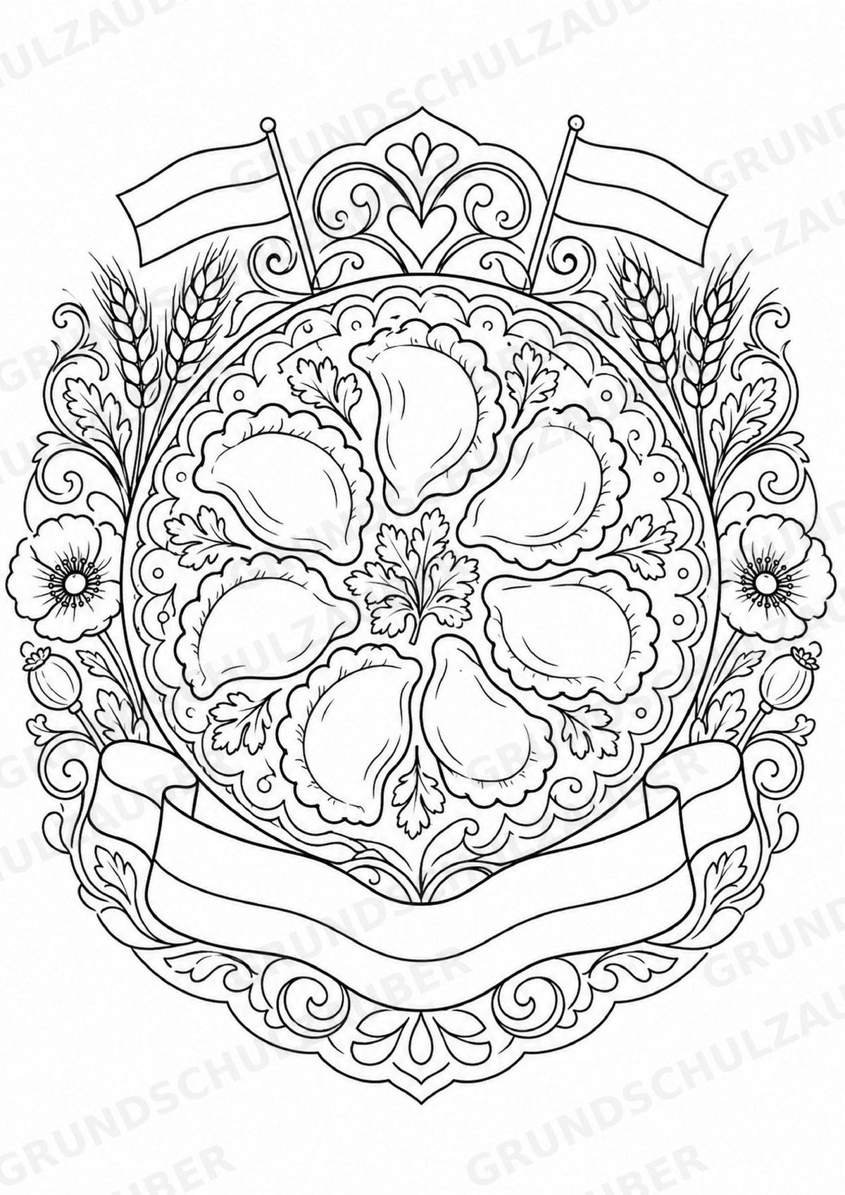 Polen Mandalas Ausmalbilder – Länder und Kulturen – 15 Malvorlagen – Materialseite 15