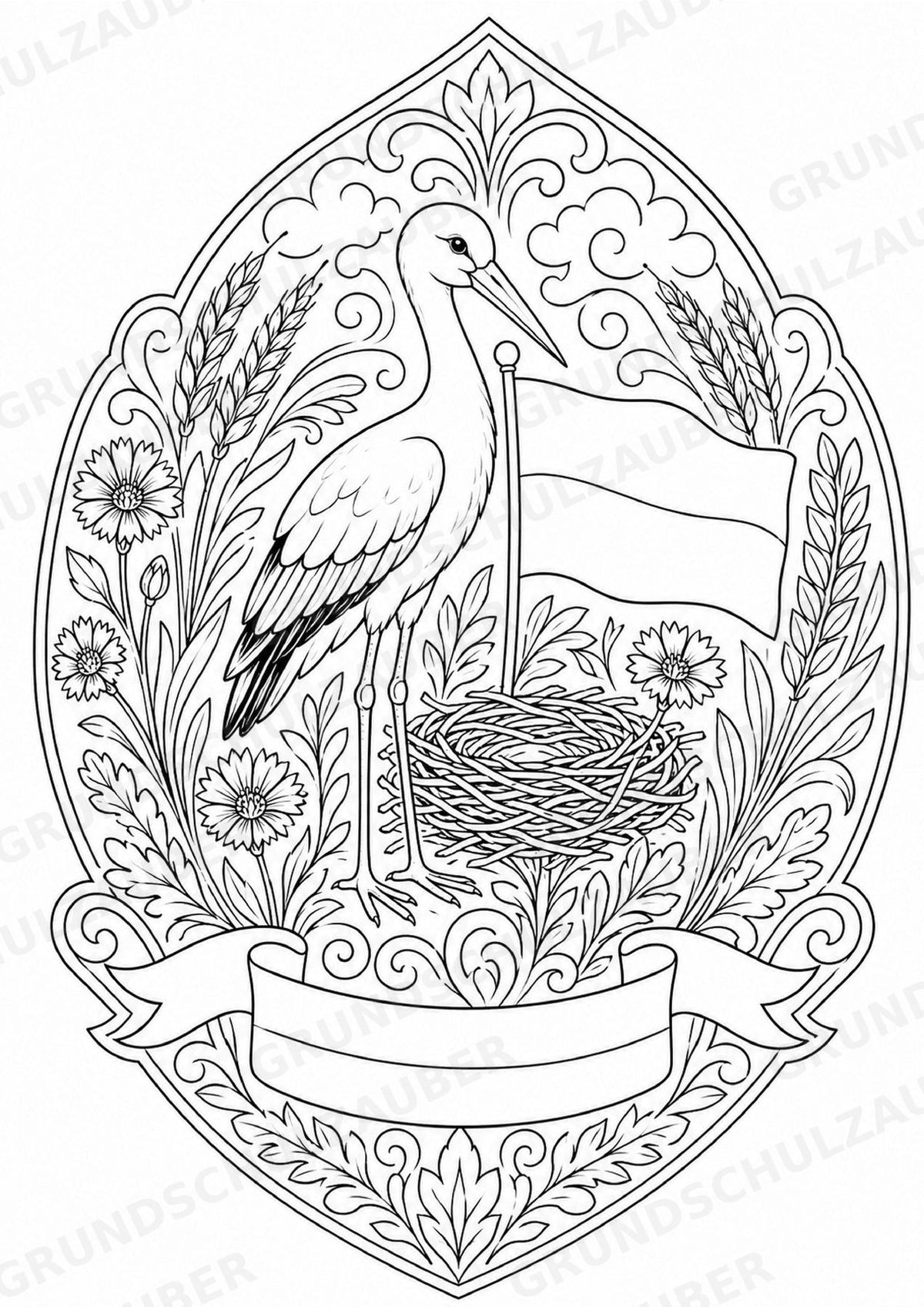 Polen Mandalas Ausmalbilder – Länder und Kulturen – 15 Malvorlagen – Materialseite 16