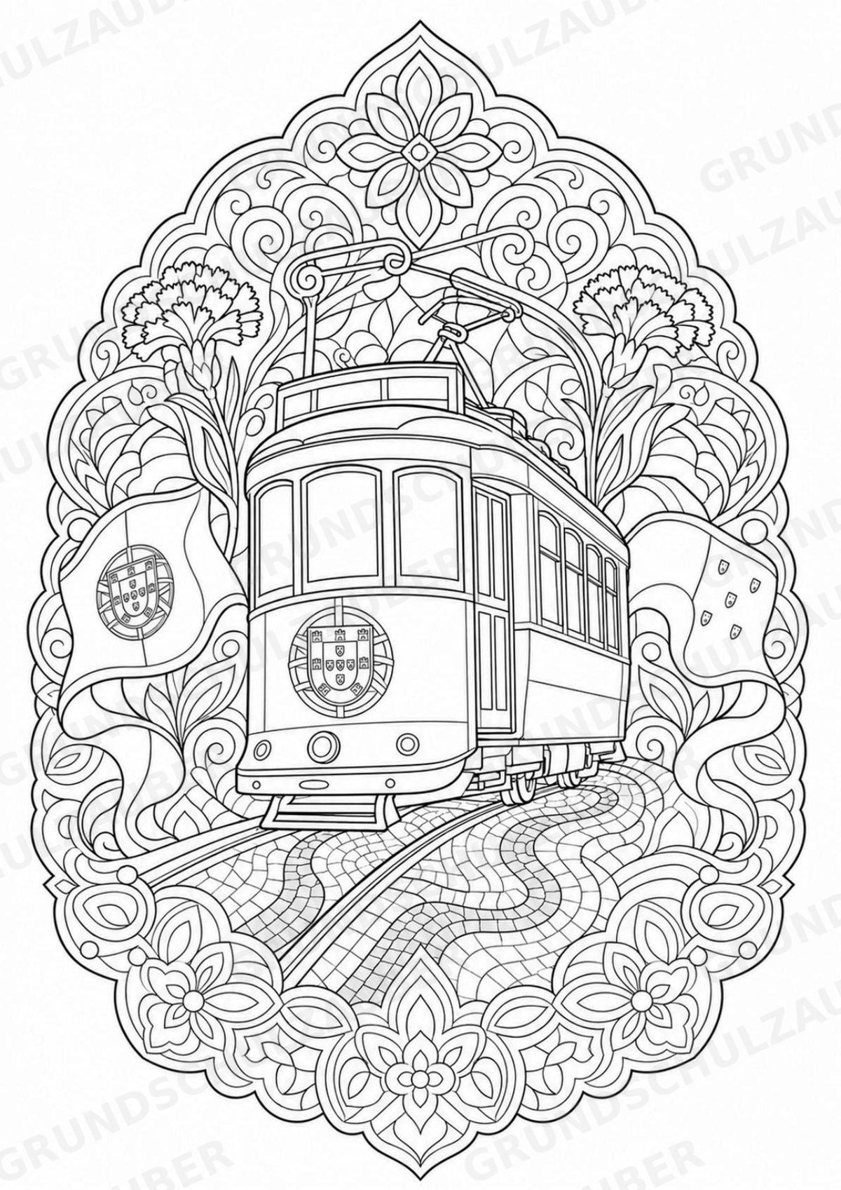 Portugal Mandalas Ausmalbilder – Länder und Kulturen – 15 Malvorlagen – Materialseite 3