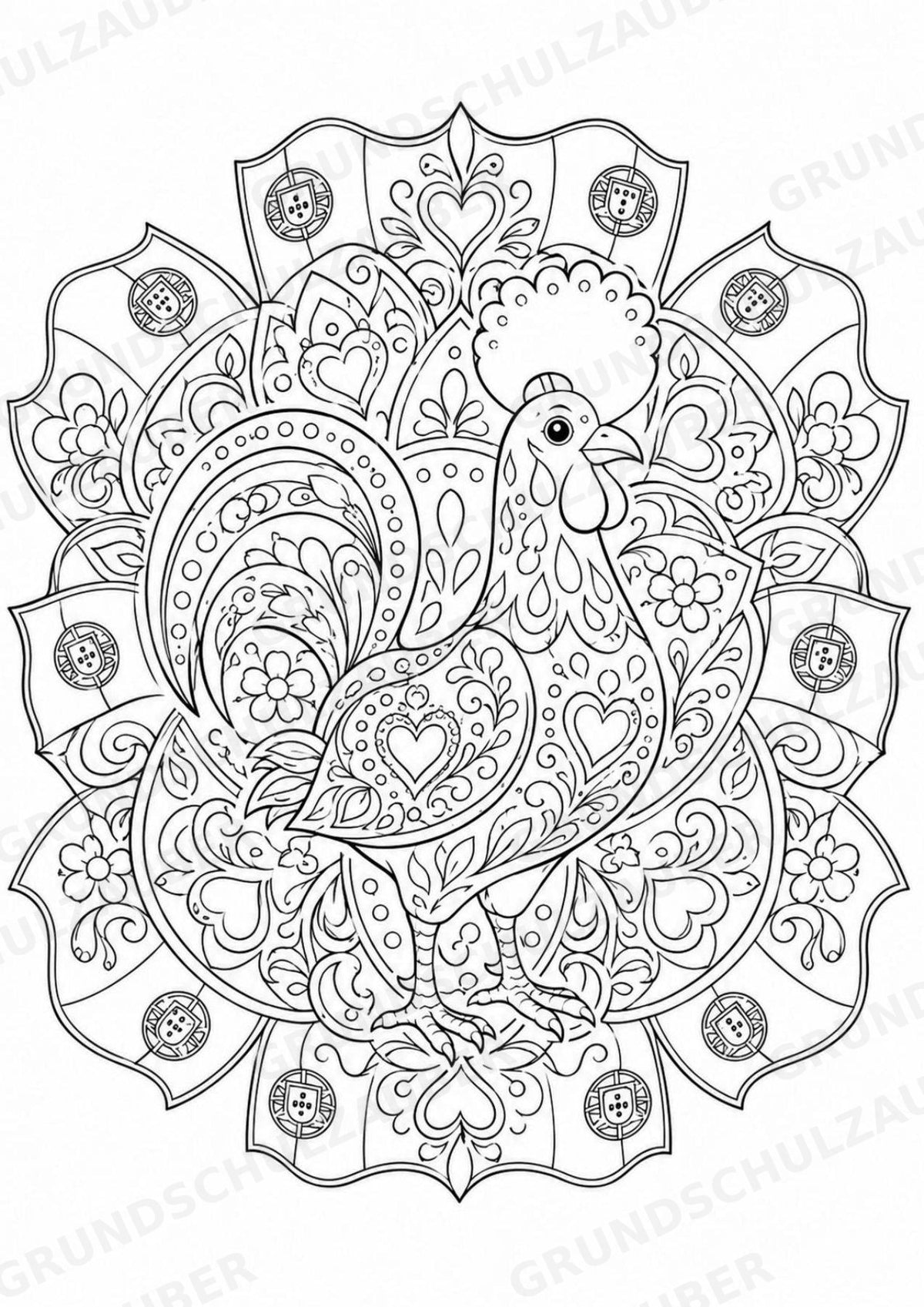 Portugal Mandalas Ausmalbilder – Länder und Kulturen – 15 Malvorlagen – Materialseite 4