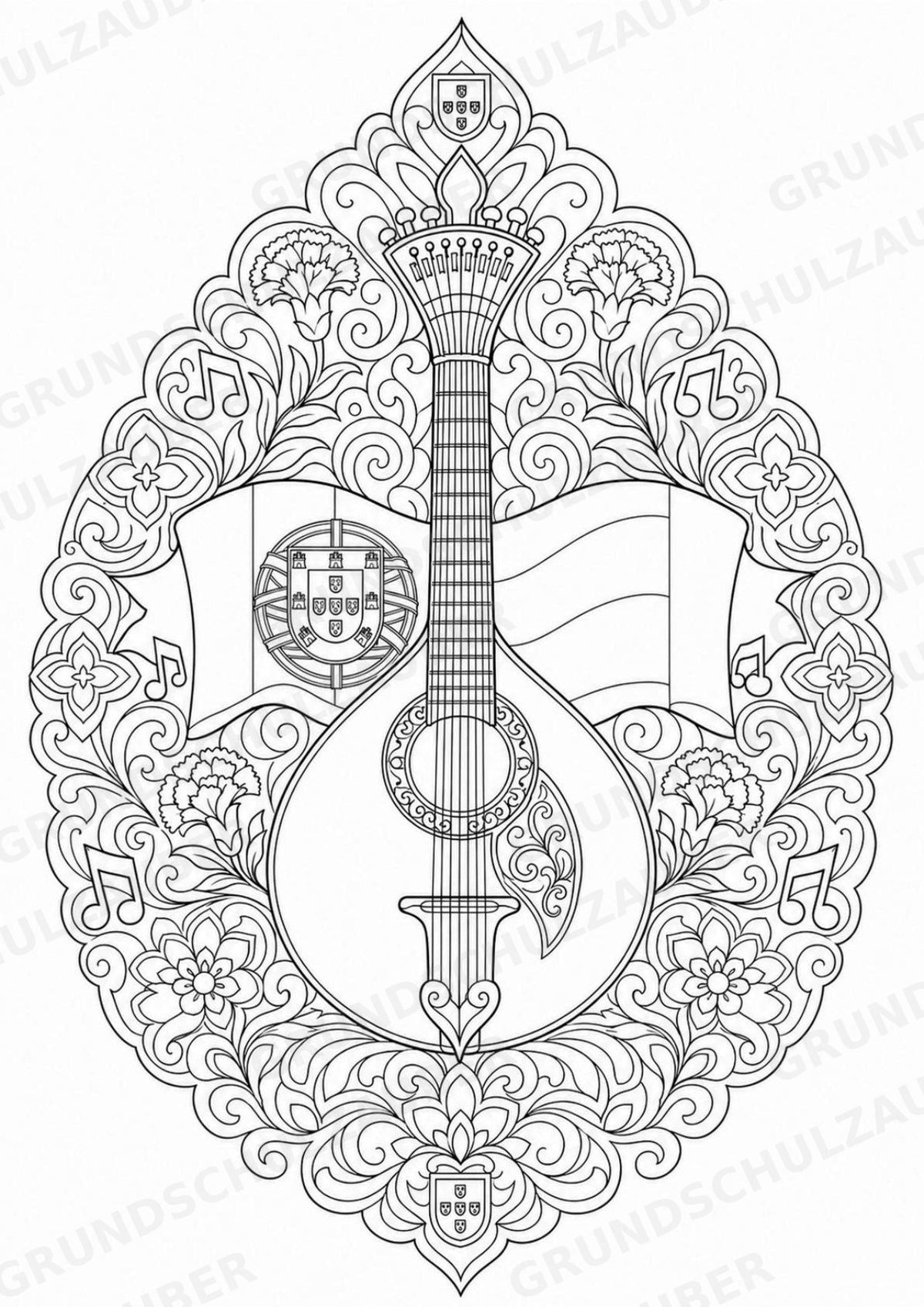 Portugal Mandalas Ausmalbilder – Länder und Kulturen – 15 Malvorlagen – Materialseite 6