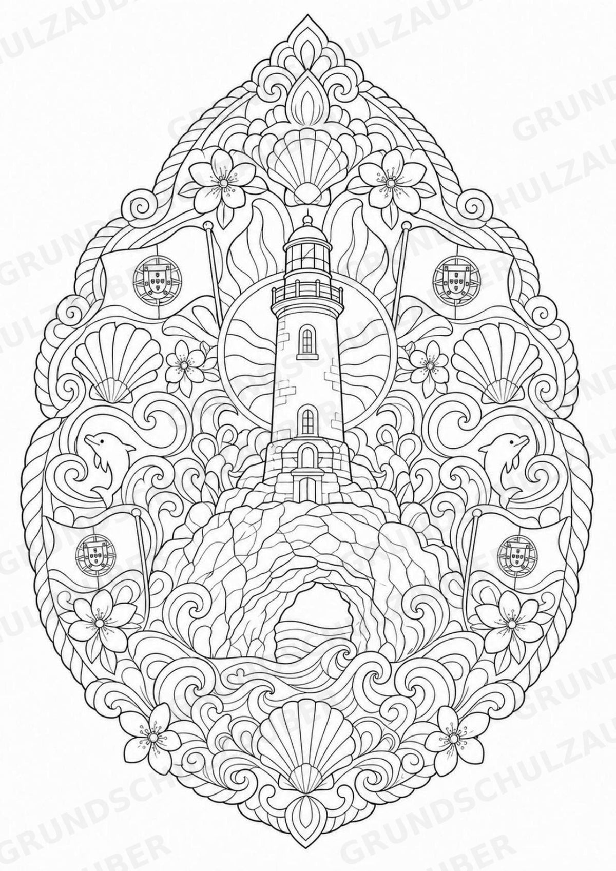 Portugal Mandalas Ausmalbilder – Länder und Kulturen – 15 Malvorlagen – Materialseite 10
