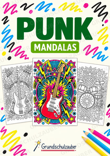 Punk Mandalas Ausmalbilder – Musik – 15 Malvorlagen – Cover