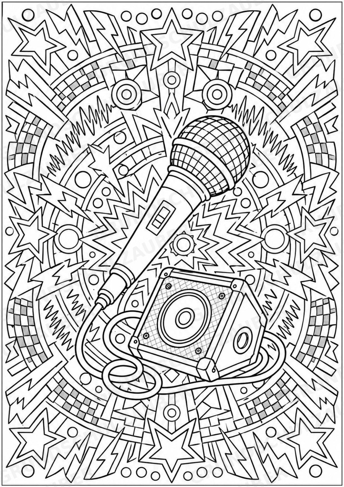 Punk Mandalas Ausmalbilder – Musik – 15 Malvorlagen – Materialseite 5