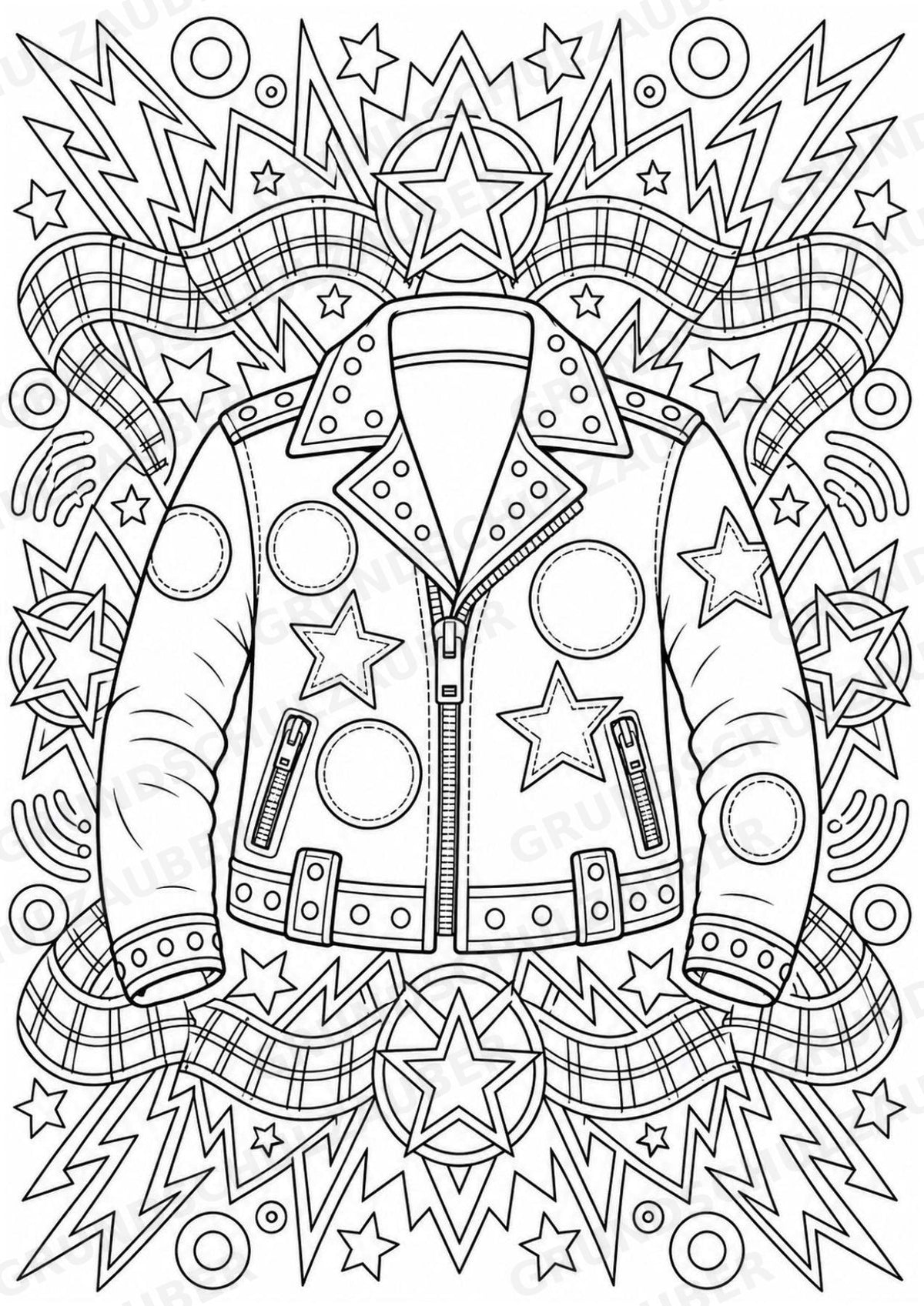 Punk Mandalas Ausmalbilder – Musik – 15 Malvorlagen – Materialseite 7