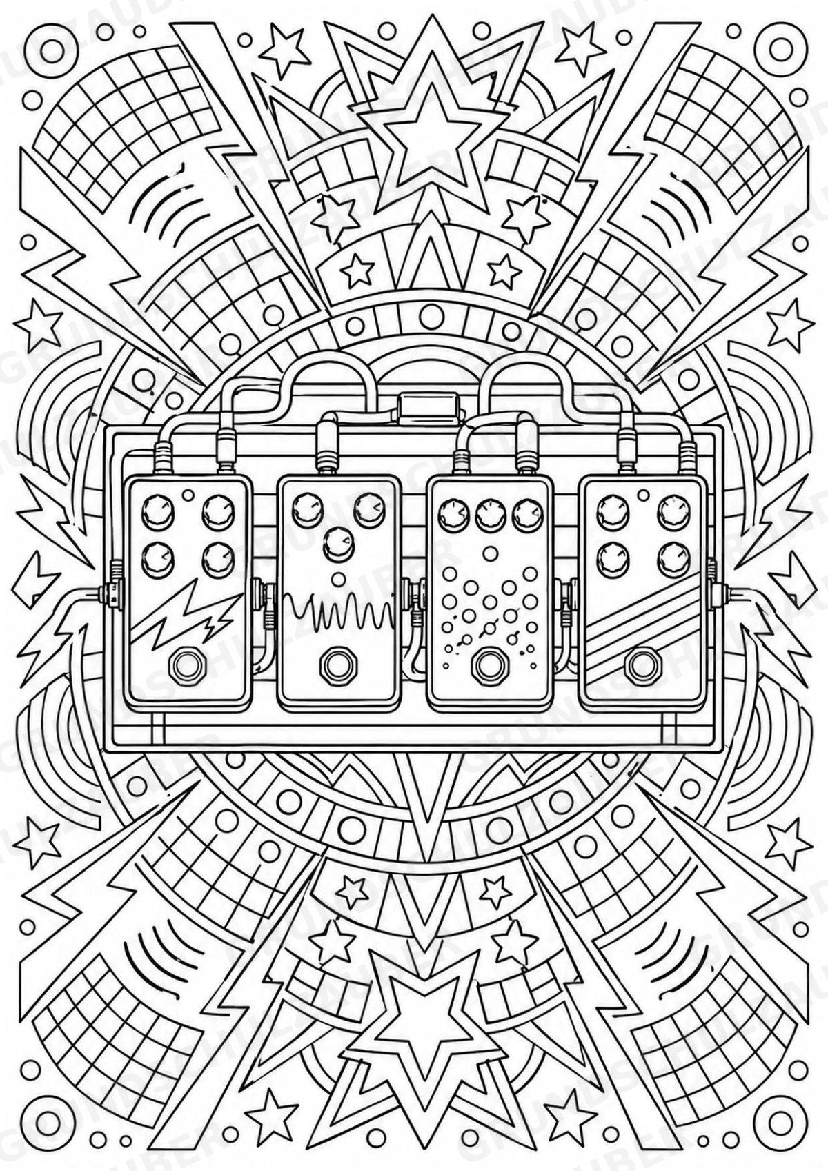 Punk Mandalas Ausmalbilder – Musik – 15 Malvorlagen – Materialseite 12