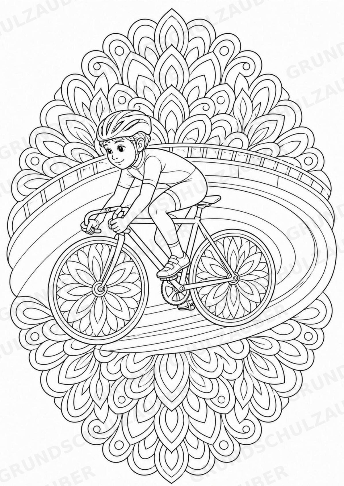 Radsport Mandalas Ausmalbilder – Sport – 15 Malvorlagen – Materialseite 3