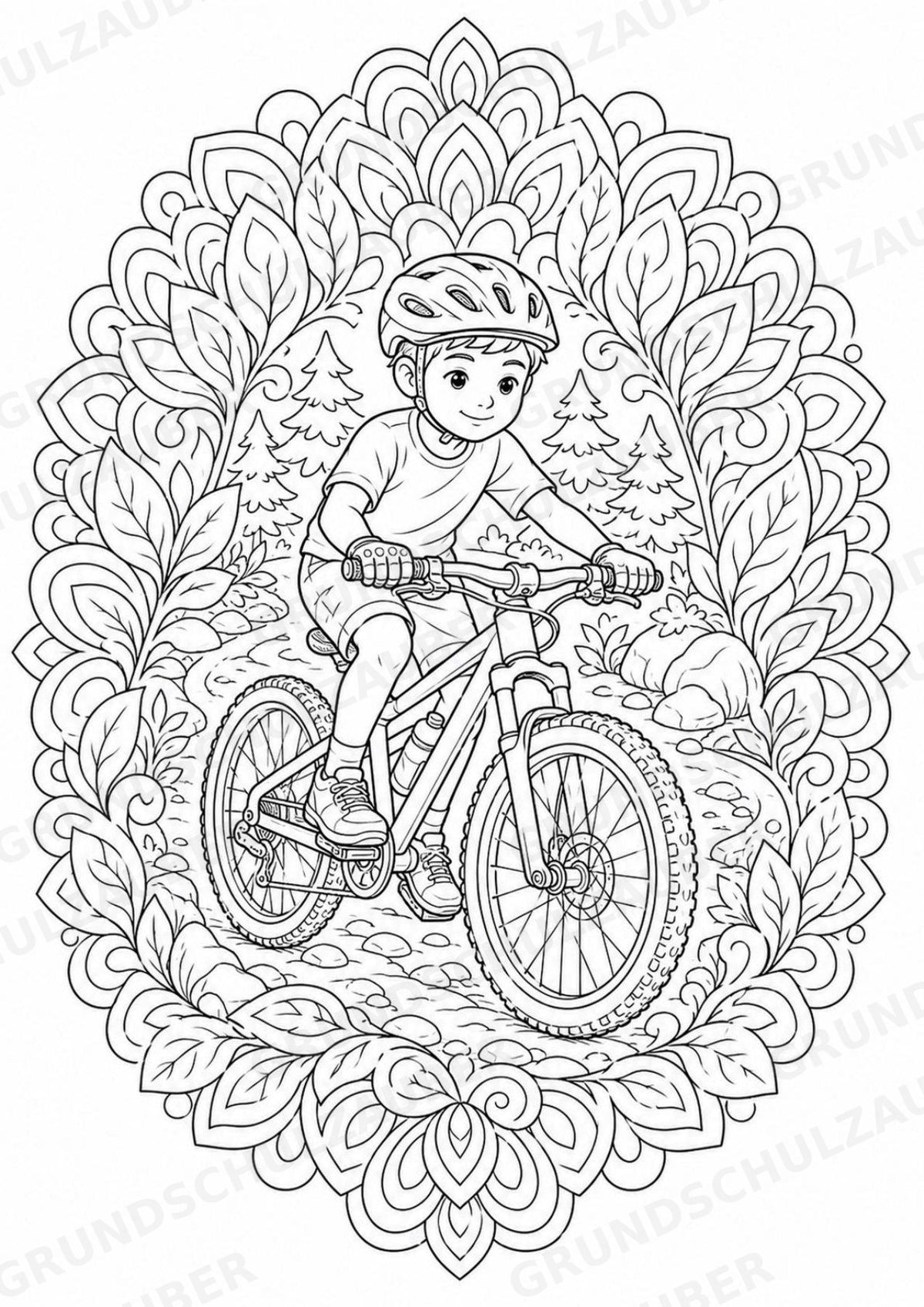 Radsport Mandalas Ausmalbilder – Sport – 15 Malvorlagen – Materialseite 4