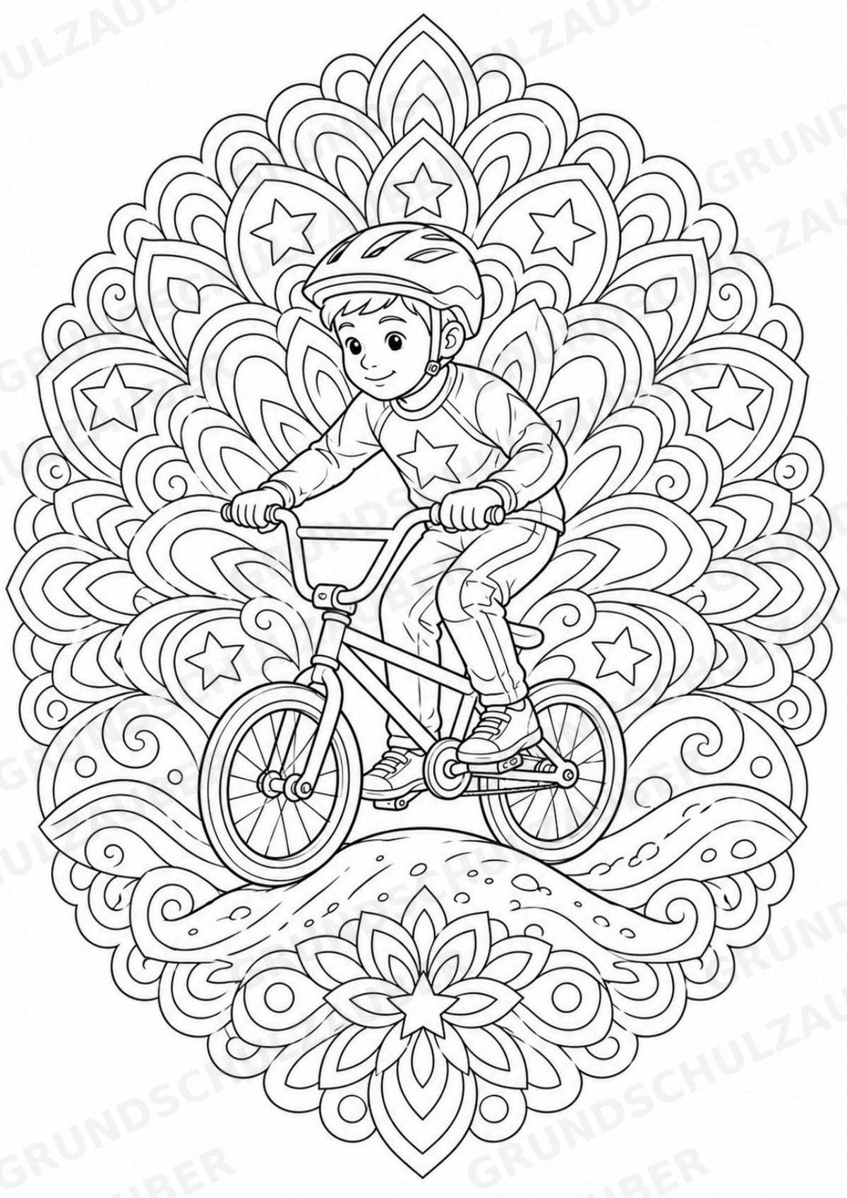 Radsport Mandalas Ausmalbilder – Sport – 15 Malvorlagen – Materialseite 5