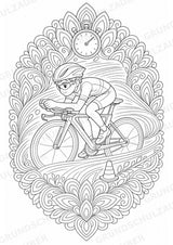 Radsport Mandalas Ausmalbilder – Sport – 15 Malvorlagen – Materialseite 6
