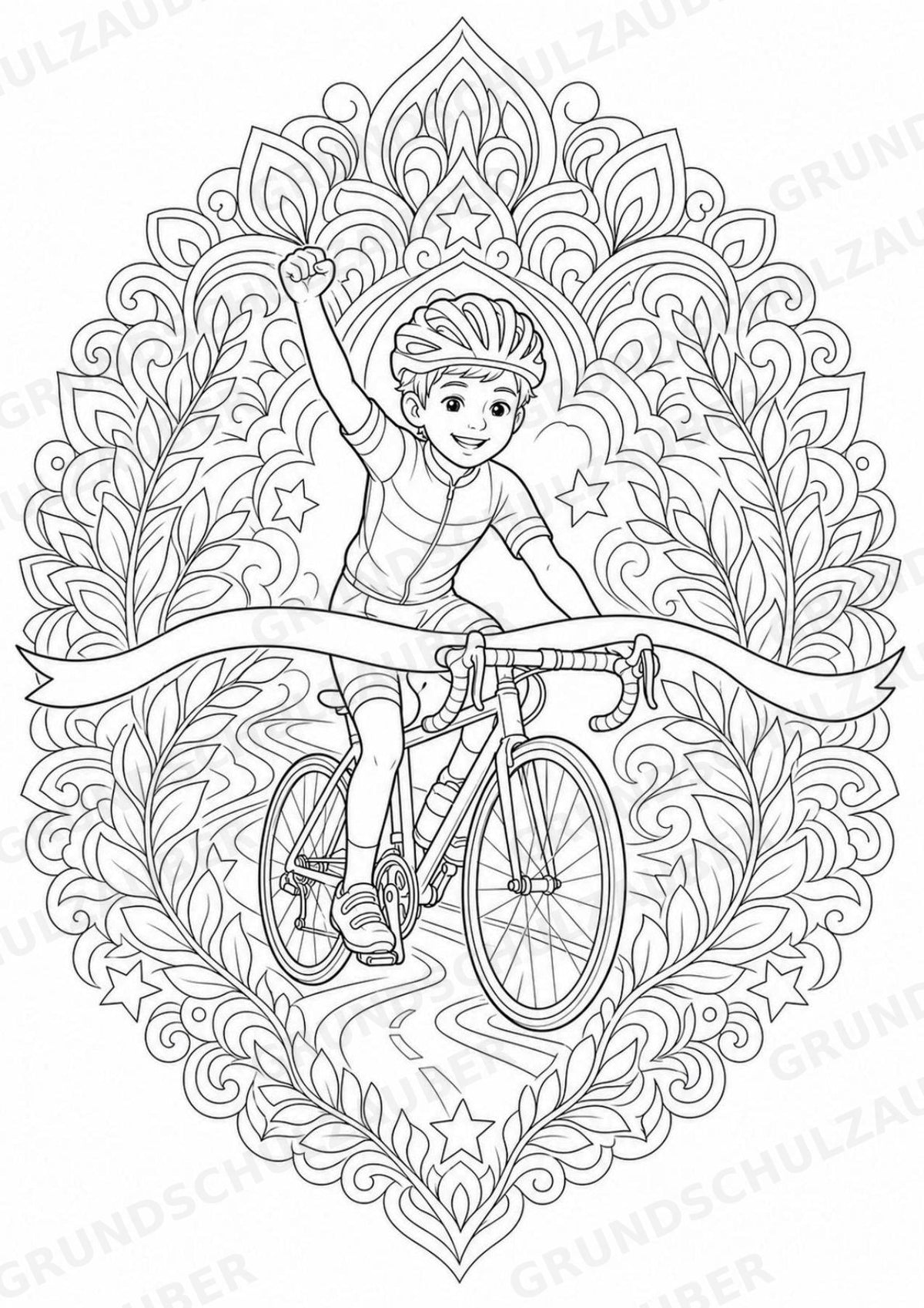 Radsport Mandalas Ausmalbilder – Sport – 15 Malvorlagen – Materialseite 10